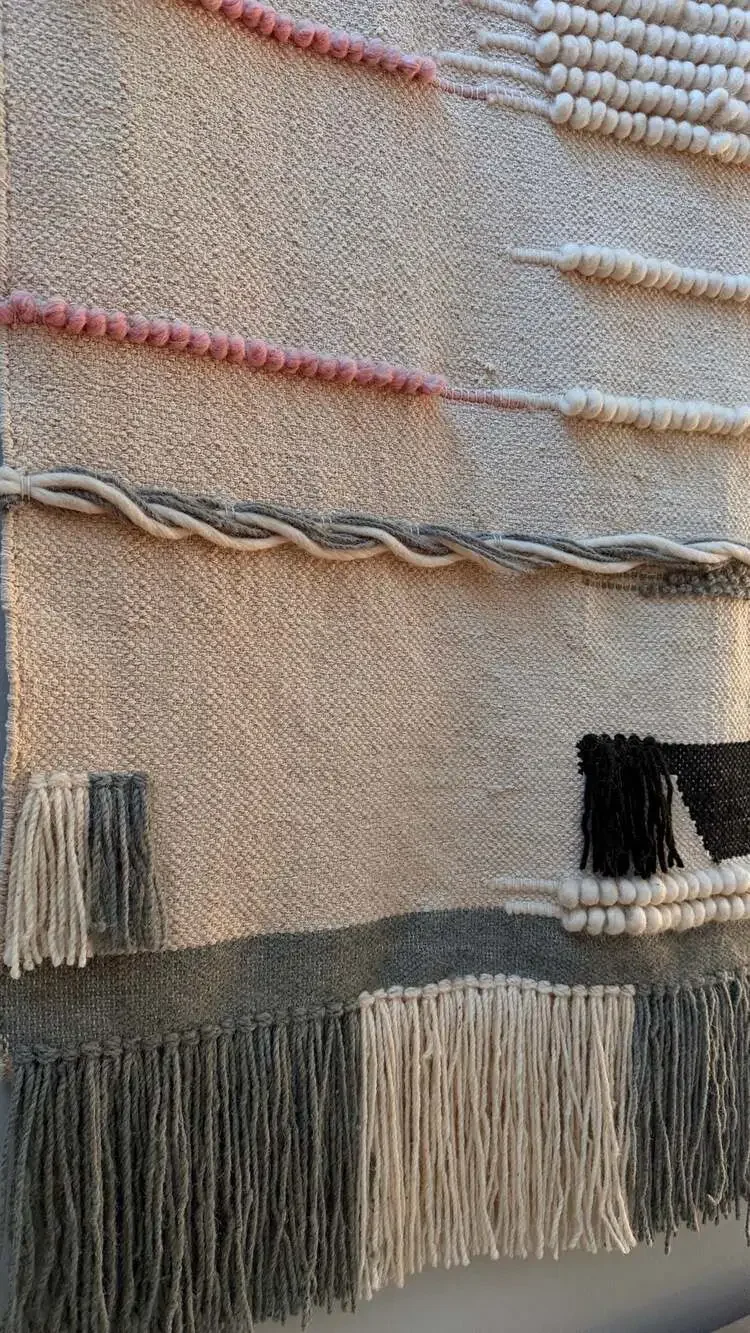 Safavieh Sedona Boho Saraj Woven Wall Art Tapestry Hanging Ivory Grey Pink